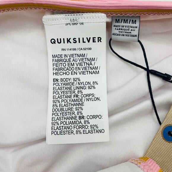 QUIKSILVER Womens Size Medium Classic Rib Cheeky Bikini Bottoms Orange $40 2165 - Picture 8 of 8